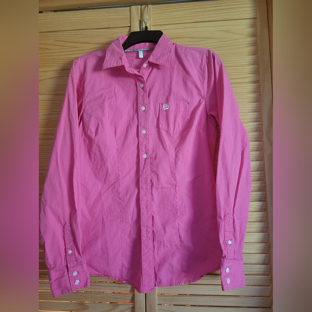 Cinch‎ Western Shirt Women's Size Medium Beautiful hot pink 100% Cotton